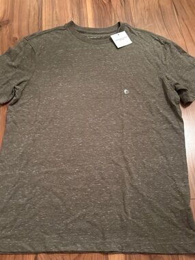 American Eagle Outfitters Olive Heather Short-Sleeve Crew Tee